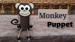 Monkey puppet craft. How to make monkey puppet. Step-by-step tutorial. Simple and easy steps