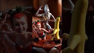 FONDUE #fondue #strawberry #banana #fruit #chocolate #funny #animation #çilek #muz #komik #fondu
