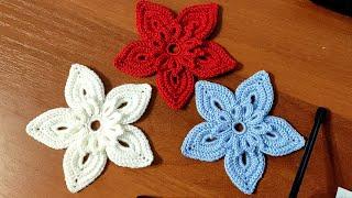 ЦВЕТОК крючком. Цветочек крючком для начинающих.  Flowers crocheted.