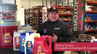 TOP 1 y JAC Trucks: Aciete Productos de Diesel con JAC en Ecuador