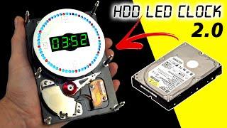 AMAZING IDEA  Led clock 2.0 with broken HDD