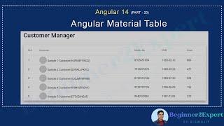 Part 20 - Angular Material Table | How To Customize The Material Table With Easy Steps | Angular 14