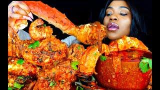 KING CRAB SEAFOOD BOIL MUKBANG | SEAFOOD | MUKBANG | DESHELLED LOBSTER | SEAFOOD BOIL | ASMR EATING