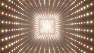 Shiny Bright Gold Glow Glitter Lights Tunnel Flashing and Sparkling 4K VJ Loop Motion Background