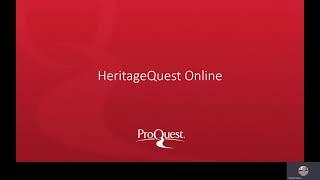 HeritageQuest Online offered by ProQuest