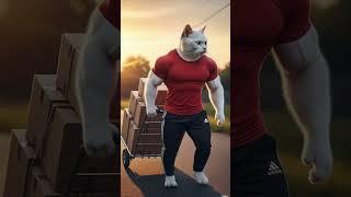 A Cat Dad's Devotion: From Hard Work to School Days!  #cat #ai #cute #funny #anime #animation