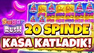 Sugar Rush Küçük Kasa | 20 Spinde Kasayı Katladık | Slot Oyunları Küçük Kasa Kazançları