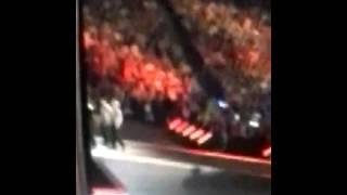 JUSTIN ROBERTS chants at RAW in the o2 arena 2013