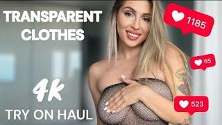 Transparent clothes 4K try on haul | Aisu Fashion Queen