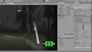 Unity 5 Фонарик и батарейка