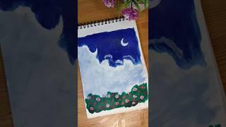 Painting aesthetic cloud use acrylic paint  #art #clouds #painting #shorts