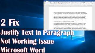 Justify Text In Paragraph Microsoft Word - 2 Fix How To