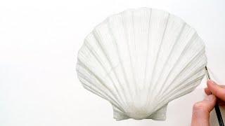 Realistic watercolor basics for beginners  [monochrome shell painting class]