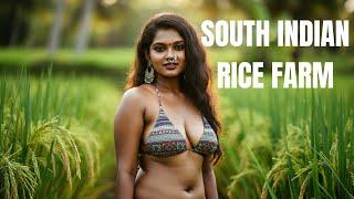 South Indian Rice Farm Shoot by Ai Actress Global /   4K Ai  Video #aiactressglobal