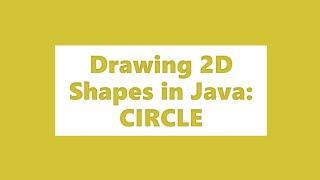 Drawing a CIRCLE using JavaFx  |  Shapes in Java