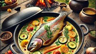 Форель в афганском казане: готовим ресторанное блюдо у себя дома! Trout in an Afghan cauldron !