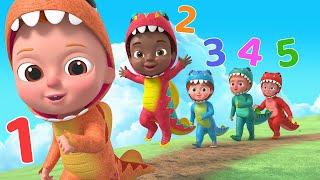 Number Song | Five Baby Trex Went Out | Beep Beep Nursery Rhymes