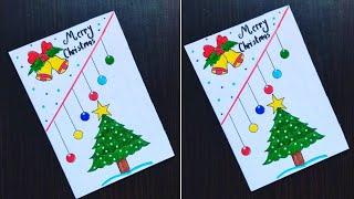 Christmas card making|Happy Christmas greeting card|Happy Christmas day card|Handmade Christmas card