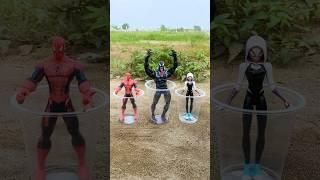 Spiderman vs Venom vs Spider Gwen want to relax | Marvel toys