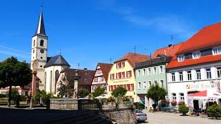 Stadt Aub,  Sehenswürdigkeiten der unterfränkischen Kleinstadt an der Gollach - 4k