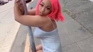 Girls poops while on pole