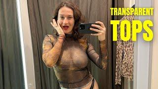 [4K] Transparent Try On Haul with Curls Dasein | No Bra See Through Clothes