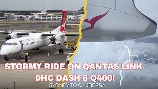 STORMY SKIES on QantasLink to Australia's Capital! Sydney to Canberra DHC Dash 8 Q400 Flight Review