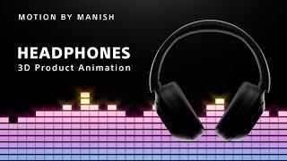 Headphone 3D Product Animation video (3D Product visualization commercial) - Motion by Manish