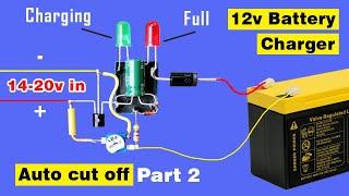 Auto cut off 12v Battery charger circuit using Relay, Simple 12 volt Battery Charger