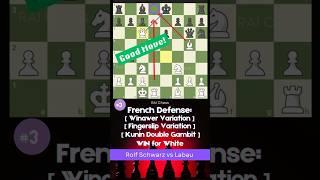 French Defense: Winawer, Fingerslip, Kunin Double Gambit | Rolf Schwarz vs Labau #frenchdefense