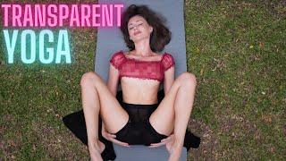 [4K] TRANSPARENT YOGA OUTSIDE | NO BRA & NO PANTIES | OPEN LEGS | JERRYHIT