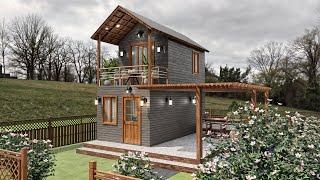 Gorgeous Tiny House Design with Loft Bed & Balcony – Only 10'x20' (3x6m)!