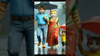 happy cat family  #meowmeow #cat #baby #cute#cartoon #biral#billi#biral cartoon #funny #shortvideo