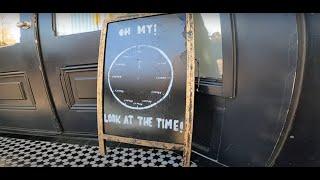 GAS MASK CAFE IN OLDE CITY PHILADELPHIA! Cour di Caffe with "Oh My! Look at the Time" Signage