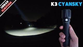 CYANSKY K3 Tactical Flashlight with an Incredible 600m Throw 