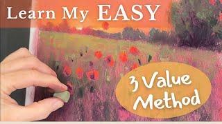 EASY as 1,2,3 - Learn My 3-Value Method for Stunning Soft Pastel Paintings!