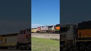 A Santa Fe Warbonnet and A BNSF GP60M #shorts #viral #bnsf #santafe #warbonnet #train #railfanning