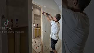 rasatura con stucco in pasta. #ristrutturazione #edilizia #cantiere #renovation #construction