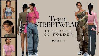 FREE Teen Streetwear CC Folder Lookbook | Sims 4 CC Clothes | Sims 4 Urban CC Links