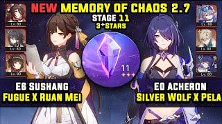 E6 Sushang Carry W/ Fugue & E0 Acheron Carry (3 Stars) NEW Memory Of Chaos 11 Honkai Star Rail 2.7