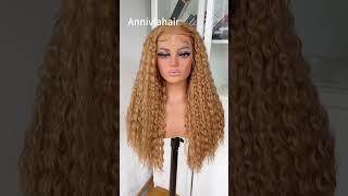 ANNIVIA HONEY BLONDE CURLY LACE FRONT WIG