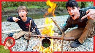 Father Son Nick's Sticks Survival Soup Adventure!