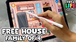 Free House Idea ‍‍‍ Family of 4 Free Items | Design Toca Life World | Handcam IpadApple Pencil