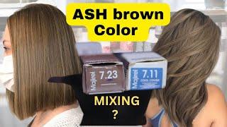 Ash Brown Hair Color Practical 7.23 And 7.11 || Cool Cover + Majirel Mixing || Salonfact