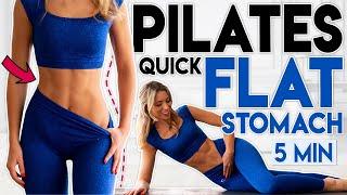 QUICK FLAT STOMACH PILATES WORKOUT  Burn Belly Fat & Tone | 5 min