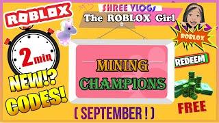 ⏱️ ️ ROBLOX Mining Champions codes 🪓 in ⏱️ 60 Seconds! New Release Update codes September 1 minute