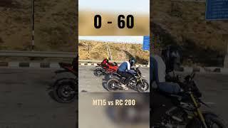 RACE BETWEEN RC200 vs MT15 #ktm #rc200 #mt15 #shorts #short