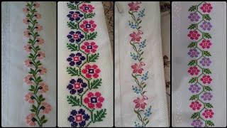 Very Attractive & Stylish Cross Stitch Boderline Embroidery Ideas #2024 #charsutikarhai