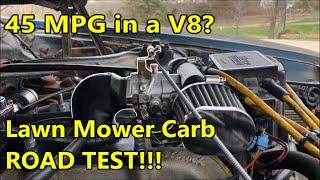 70 MPH?! Lawn Mower Carb on V8 Engine! (ThunderHead289)