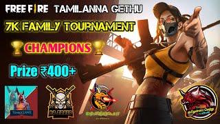 Free Fire Tamilanna Gethu 7k Family Tournament Championship List and Prize Distribution - Thanks 